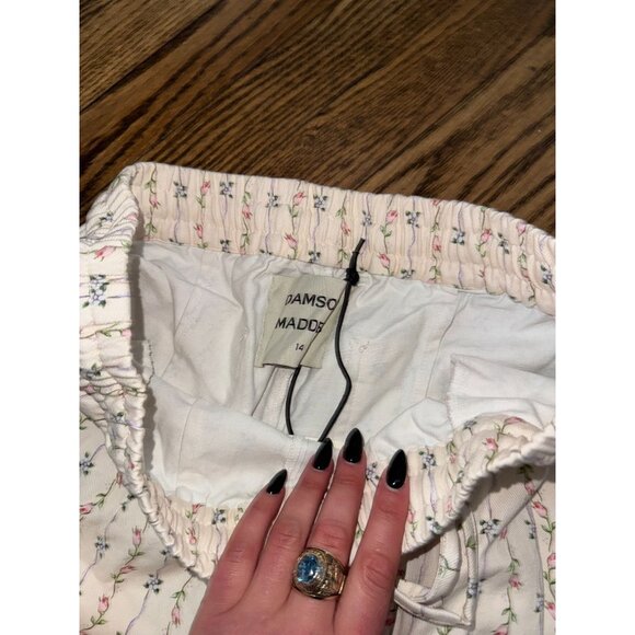 NWT DAMSON MADDER Goodnature Rafe Jeans White Floral Stripe Size UK 14 US 10 - Picture 3 of 5